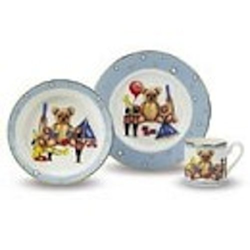Halcyon Days - Children's 3-Piece Dishes Gift Set - Boys Blue