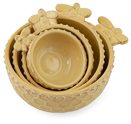 Boston International - Stoneware Nesting Measuring Cups - Honeycomb