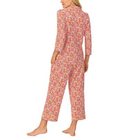 BedHead - 3/4 Sleeve Crop Stretch Jersey PJ Set - Retro Floral - Large