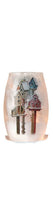 Stony Creek - Frosted Glass - 7" Lighted Vase - 4 Birdhouses w/Snow
