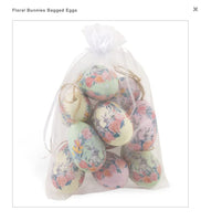 Boston International - Bag of 12 Printed Hanging Eggs - Floral Bunnies