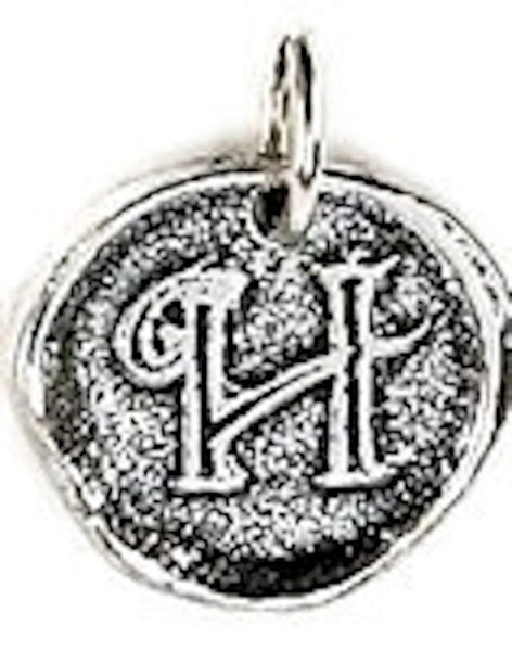 Wax Insignia - Mini Seal Charm - Silver Plated - "H"