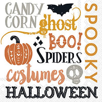 Boston International - 3-Ply 5" Cocktail Napkins - Halloween Words