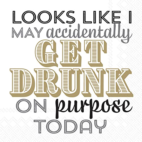 Boston International - 3-Ply 5" Cocktail Napkins - Get Drunk on Purpose