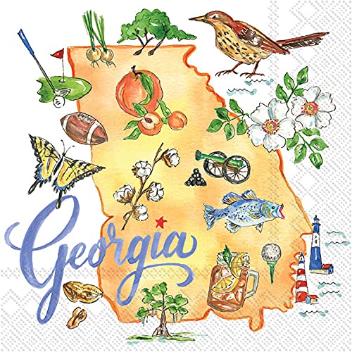 Boston International - 3-Ply 5" Cocktail Napkins - State Collection - Georgia