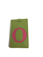 Ganz - Luggage Tag - Initial O - Green with Pink O