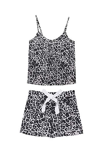 Pretty You London - Bamboo Cami Shorts PJ Set - Luxe Leopard - Size 8