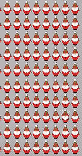 Boston International - Paper Guest Towel - Wallace Plaid Santa Gnome