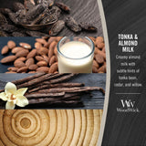 WoodWick - Medium Crackling 9 Oz. Candle - Tonka & Almond Milk