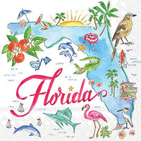 Boston International - 3-Ply 5" Cocktail Napkins - Florida