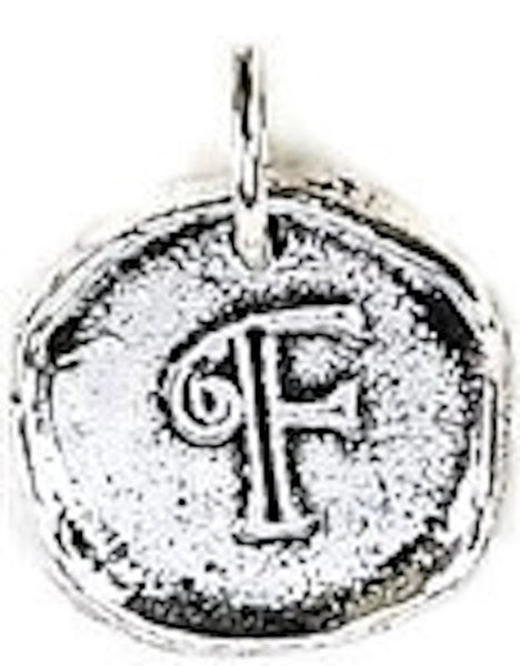 Wax Insignia - Mini Seal Charm - Silver Plated - "F"