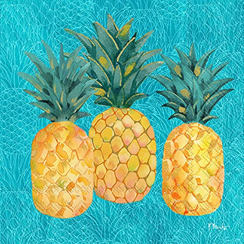 Boston International - 3-Ply 6.5" Lunch Napkins - Pineapple Shake
