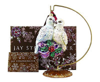 Jay Strongwater - Glass Holiday Ornament - Two Turtle Doves