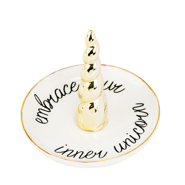 Eccolo - Trinket Tray - Gold Unicorn - Embrace You Inner Unicorn