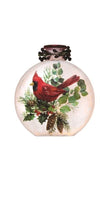 Stony Creek - Glass Round Jar w/Berries - Pine Boughs & Birds