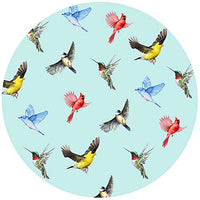 Andrea's Silicone - 8" Non-Slip Trivet - Multi Birds - Blue