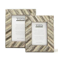 Tozai Home - 4x6 & 5x7 Cowhide Frame Set - Grey Diagonal