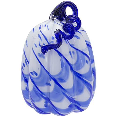Boston International - Large Glass Pumpkin - Blue Ribbon