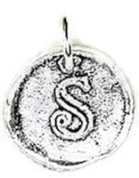 Wax Insignia - Mini Seal Charm - Silver Plated - "S"