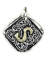 Wax Insignia - Roycroft Seal Charm - Silver Plated - "S"